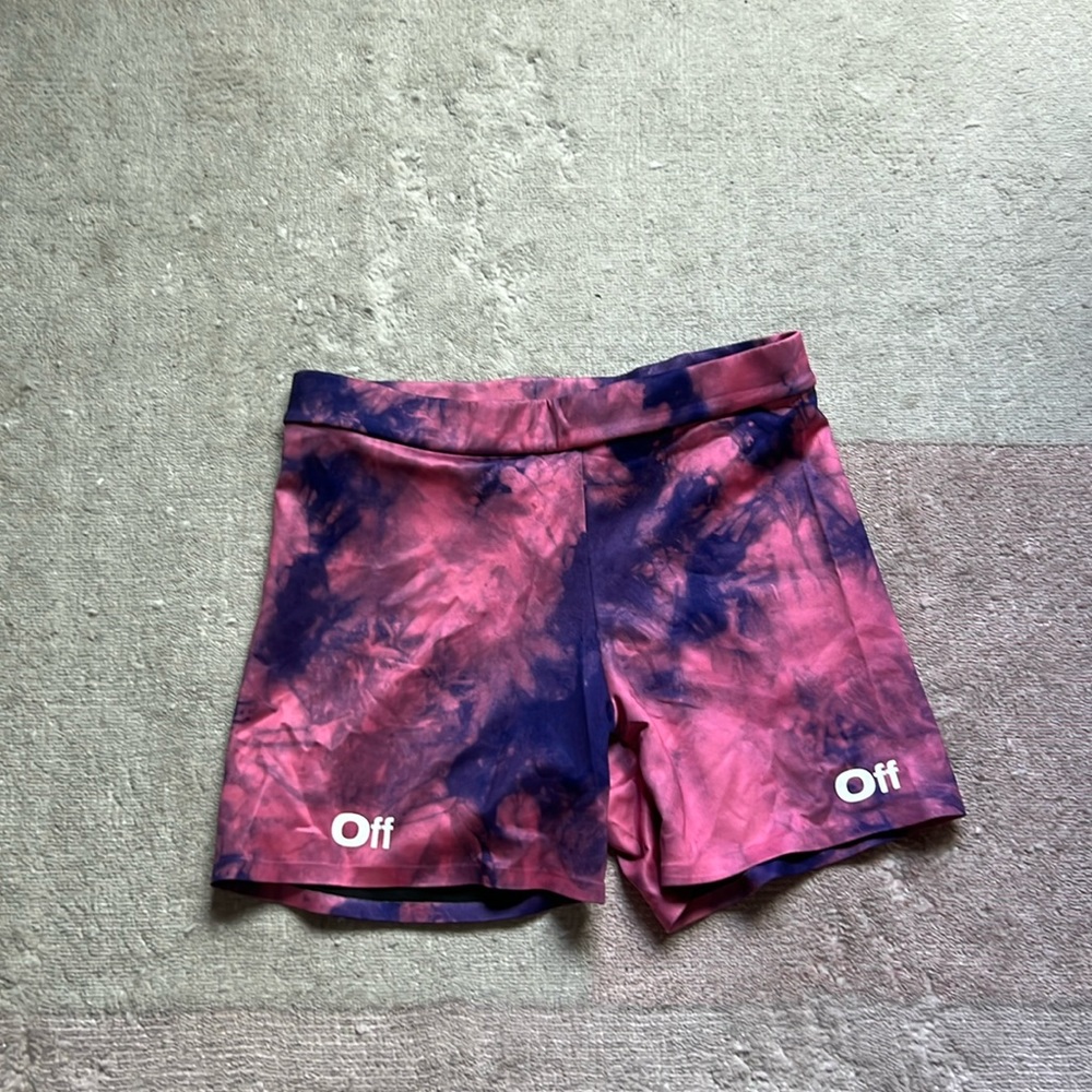 Off white womens workout spandex shorts